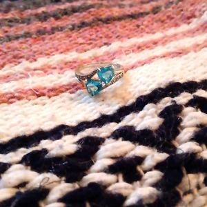 Silver and Blue Tourmaline Ring